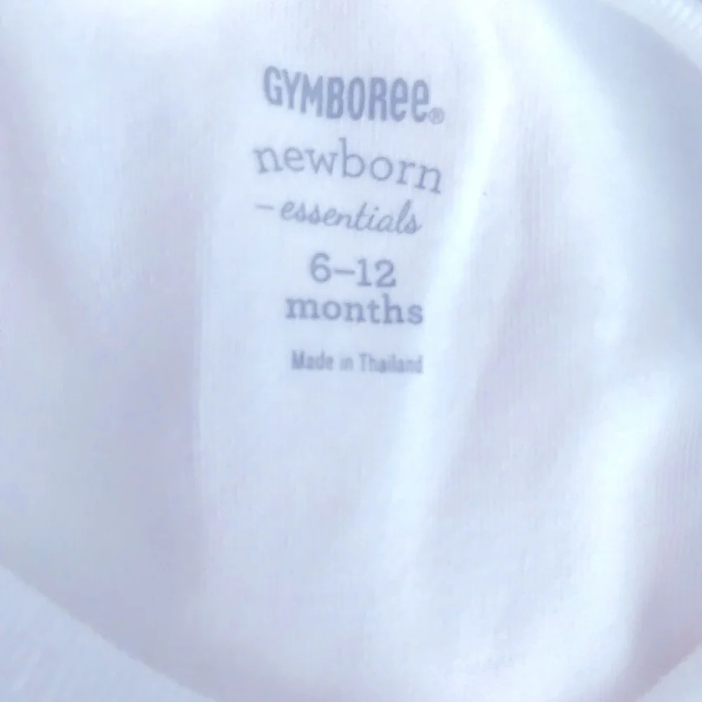 NWOT Gymboree 6-12 month onesie soft 100% white cotton